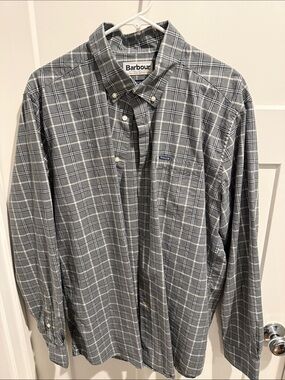 Barbour Gray Plaid Long-Sleeve Button-Down Shirt